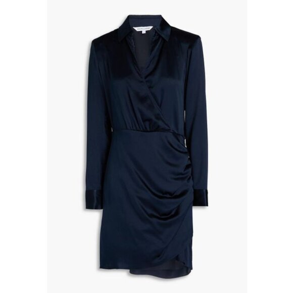 Veronica Beard NWT Arceli Stretch-Silk Charmeuse Dress Navy Size 00 - Picture 3 of 6